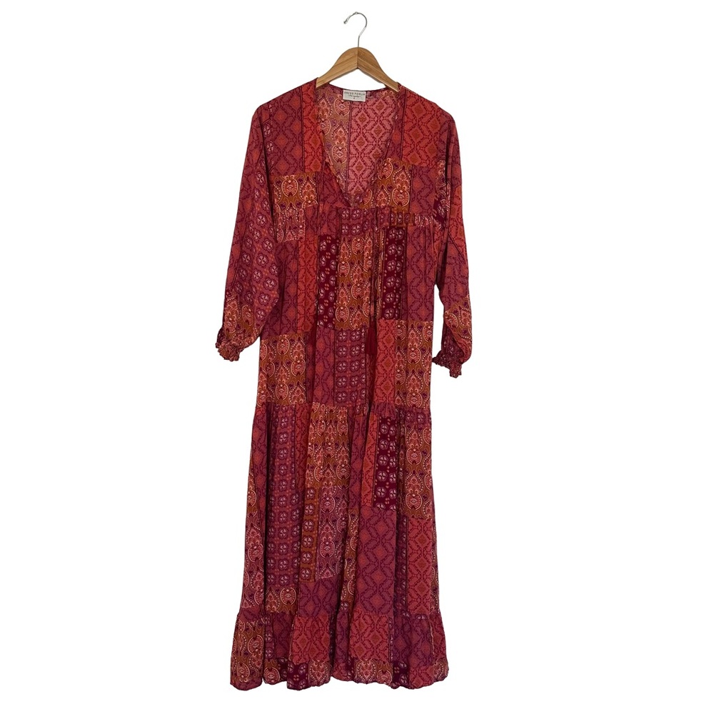Dress Forum Vibrant Red Patterned Maxi Dress